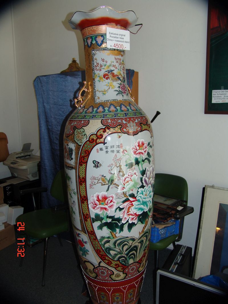 06 Grosse China Porzellan Vase